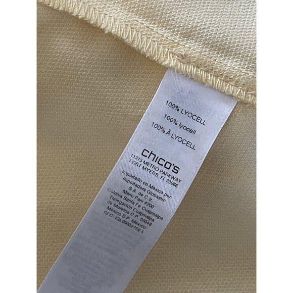 Chico’s XL Open Front Jacket Blouse Roll-tab Sleeve Spring Summer Travel Top - Picture 7 of 7